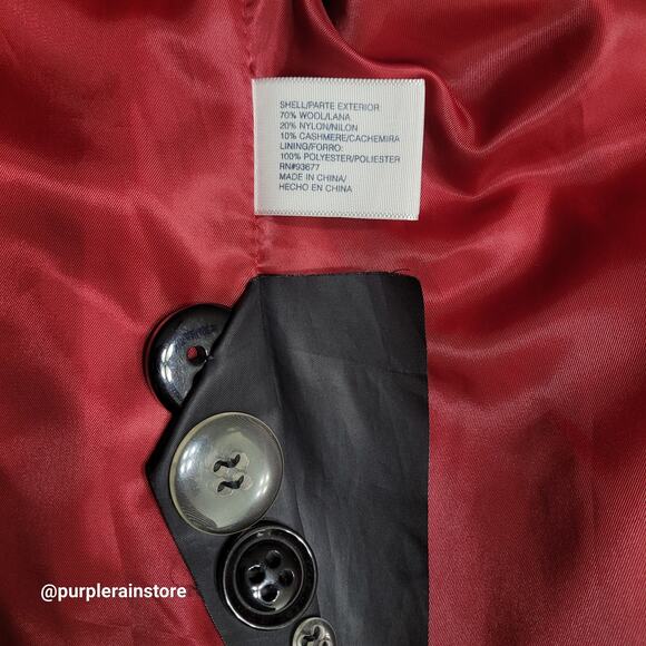 St Johns Bay Double Breasted Peacoat M Wool Cashmere Blend Preppy Quiet Luxury - Picture 4 of 11